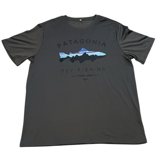 Dark Gray Patagonia Fitz Roy Trout Polyester Shirt-Size Large - Picture 3 of 7